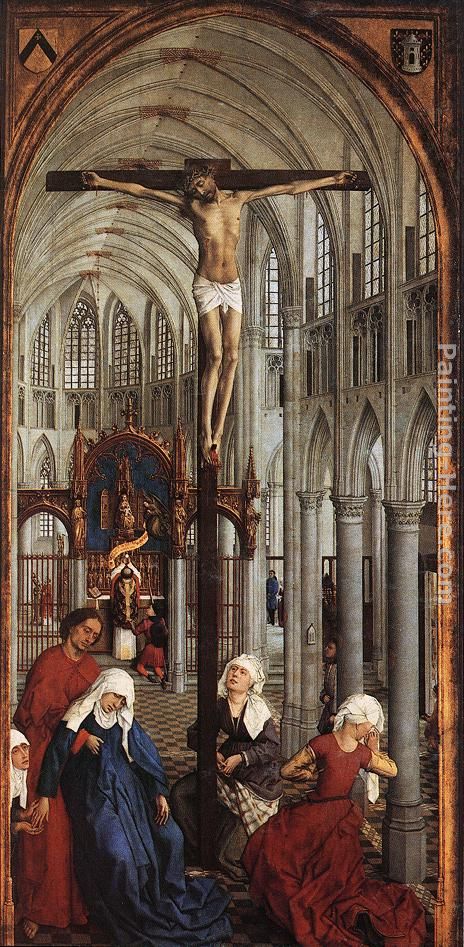 Seven Sacraments Altarpiece central panel painting - Rogier van der Weyden Seven Sacraments Altarpiece central panel art painting